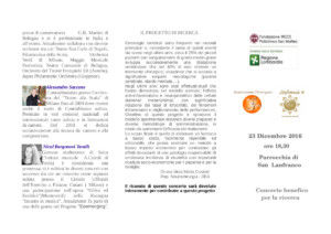 Concerto benefico ricerca Pavia Programma sala